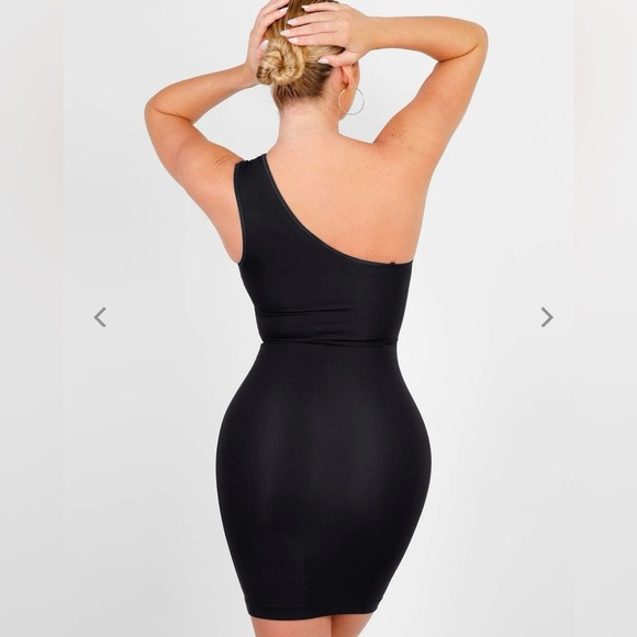 POPILUSH Shapewear One Shoulder Cutout Tummy Control Mini Dress - NWT - Picture 4 of 6